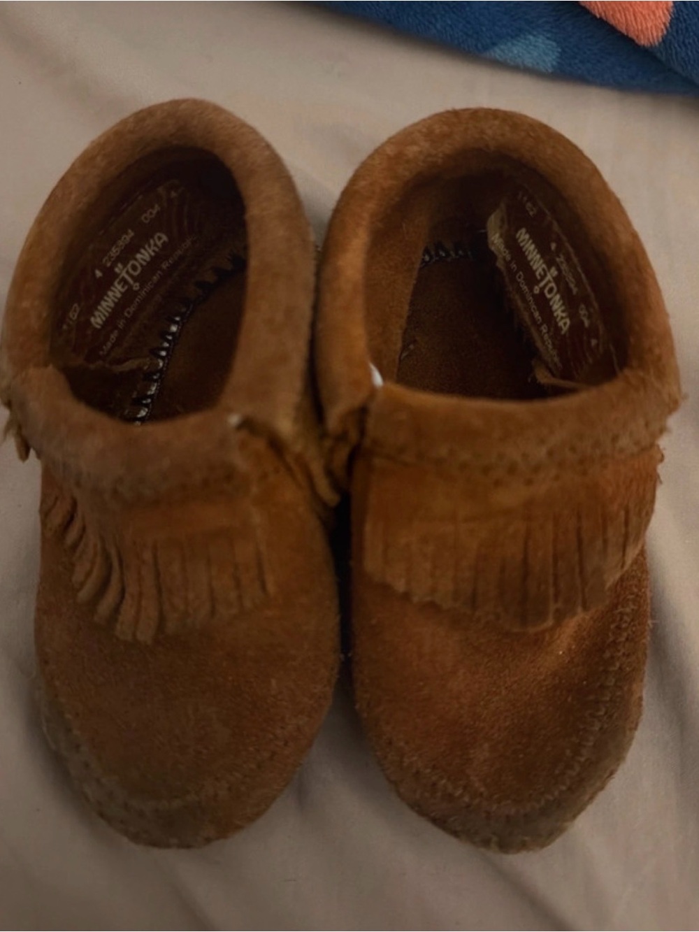 Minnetonka Kids Brown Suede Fringe Moccasins